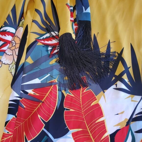 Soft Surroundings‎ floral wide leg palazzo pants fringed belt size XL - Picture 4 of 11